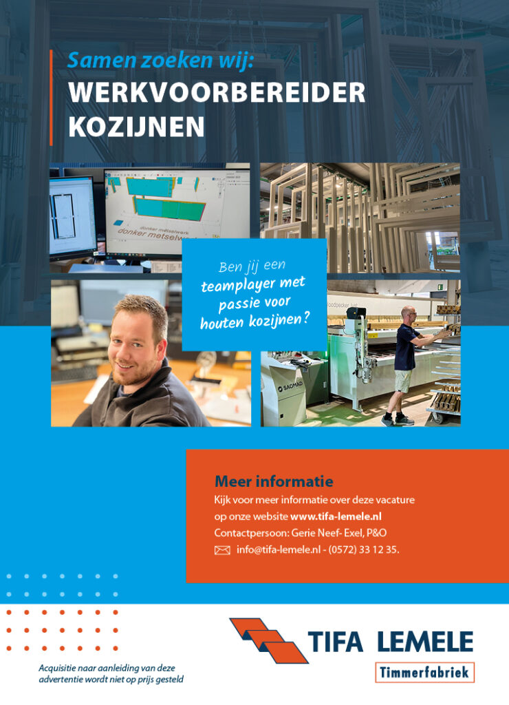 Vacature werkvoorbereider kozijnen timmerfabriek